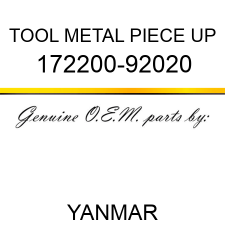 TOOL, METAL PIECE UP 172200-92020