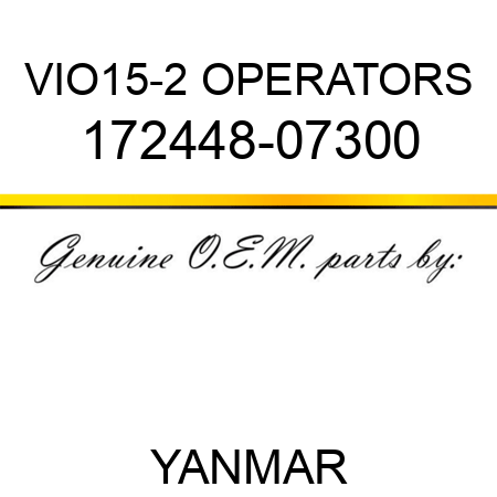 VIO15-2 OPERATORS 172448-07300