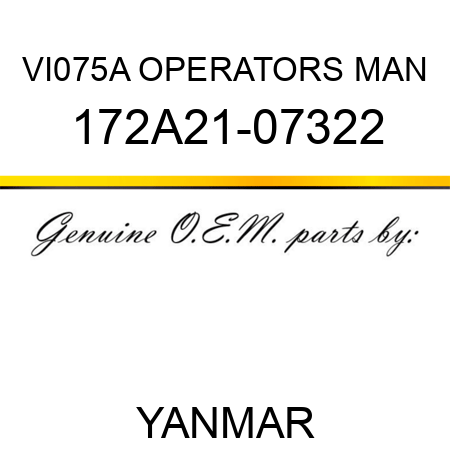 VI075A OPERATORS MAN 172A21-07322