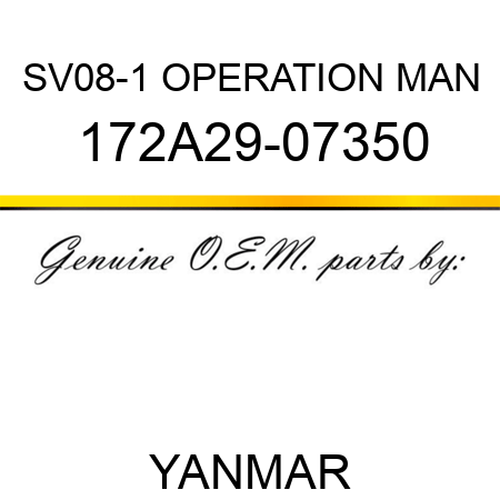SV08-1 OPERATION MAN 172A29-07350