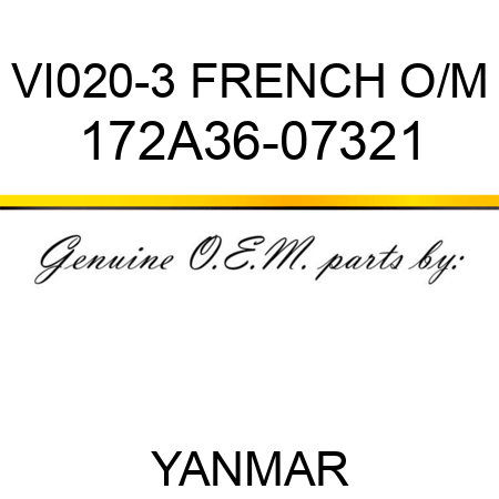 VI020-3 FRENCH O/M 172A36-07321