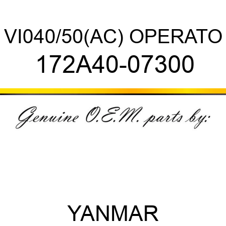 VI040/50(AC) OPERATO 172A40-07300
