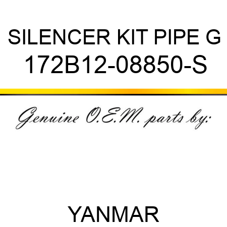 SILENCER KIT, PIPE G 172B12-08850-S