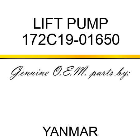 LIFT PUMP 172C19-01650