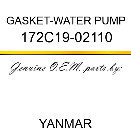GASKET-WATER PUMP 172C19-02110