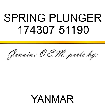 SPRING, PLUNGER 174307-51190