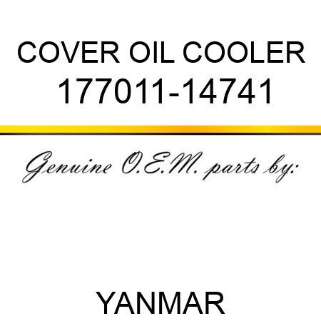 COVER, OIL COOLER 177011-14741
