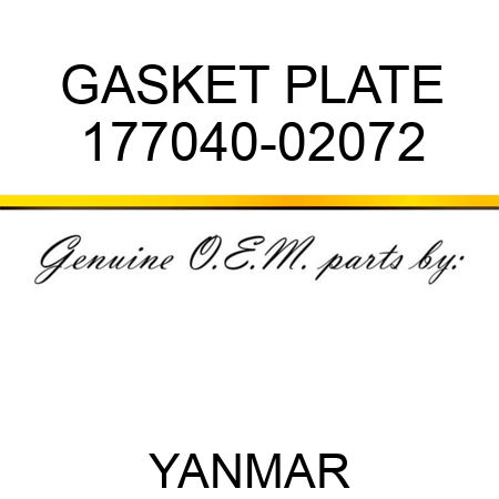 GASKET, PLATE 177040-02072