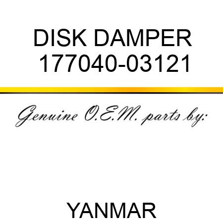 DISK, DAMPER 177040-03121