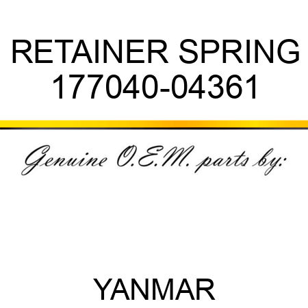 RETAINER, SPRING 177040-04361