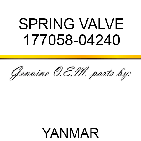 SPRING, VALVE 177058-04240