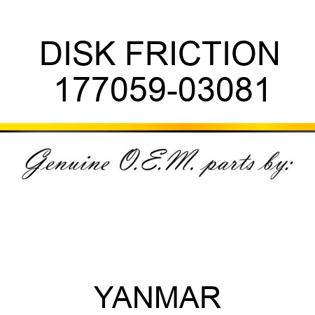 DISK, FRICTION 177059-03081