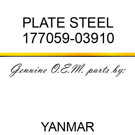 PLATE, STEEL 177059-03910