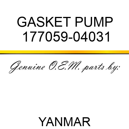 GASKET, PUMP 177059-04031
