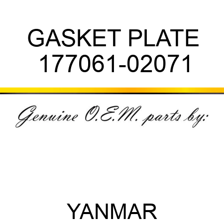 GASKET, PLATE 177061-02071