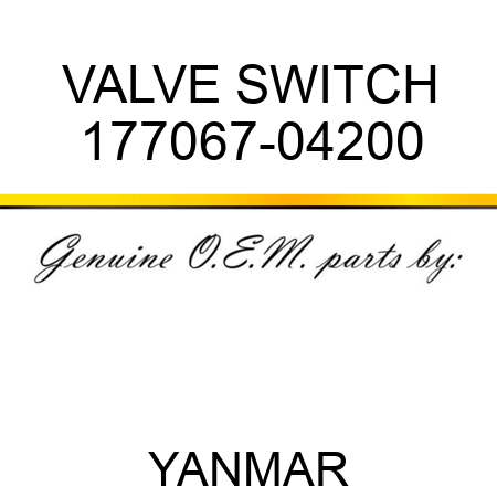 VALVE, SWITCH 177067-04200