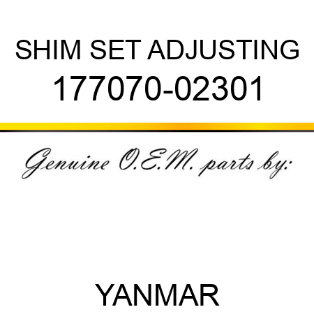 SHIM SET, ADJUSTING 177070-02301