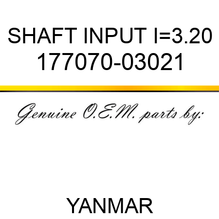 SHAFT, INPUT I=3.20 177070-03021