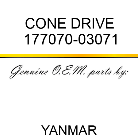 CONE, DRIVE 177070-03071