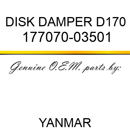 DISK, DAMPER D170 177070-03501
