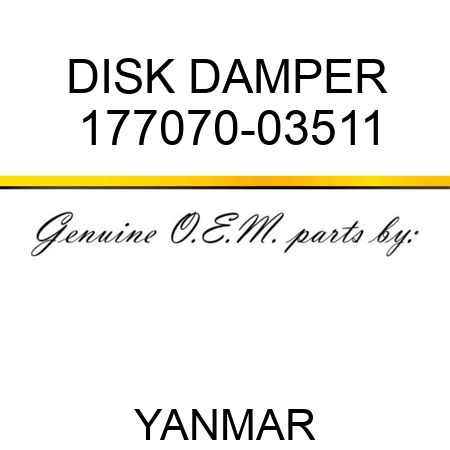 DISK, DAMPER 177070-03511