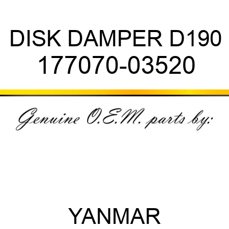 DISK, DAMPER D190 177070-03520