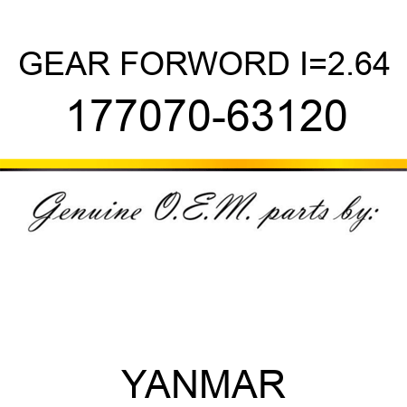 GEAR, FORWORD I=2.64 177070-63120
