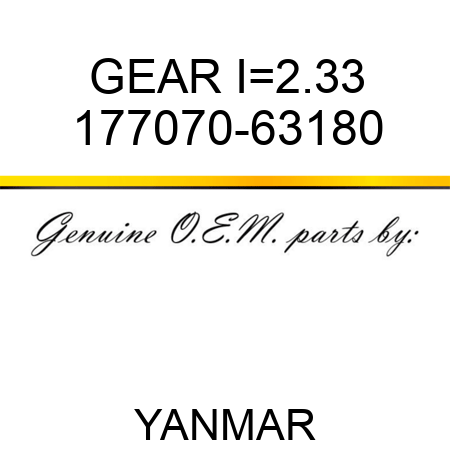 GEAR, I=2.33 177070-63180