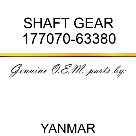 SHAFT, GEAR 177070-63380