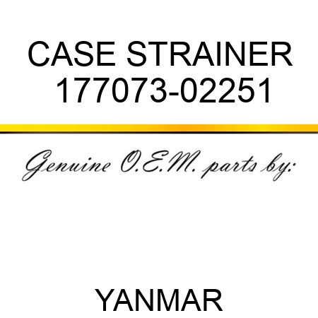 CASE, STRAINER 177073-02251