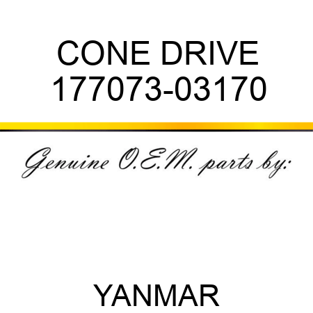 CONE, DRIVE 177073-03170