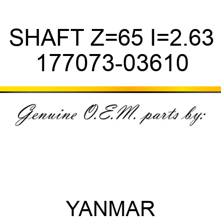 SHAFT, Z=65 I=2.63 177073-03610