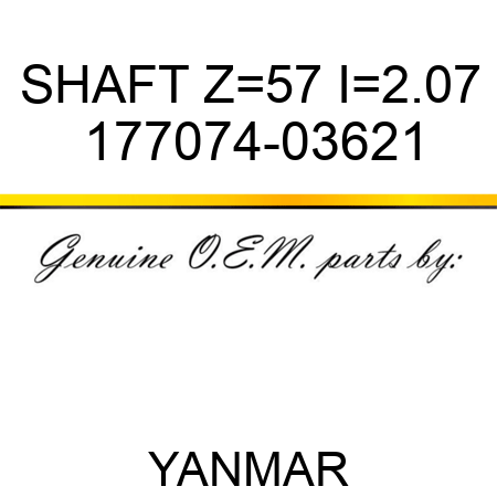 SHAFT, Z=57 I=2.07 177074-03621
