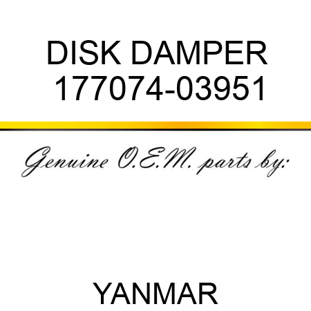 DISK, DAMPER 177074-03951