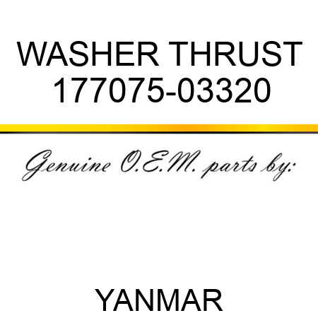 WASHER, THRUST 177075-03320