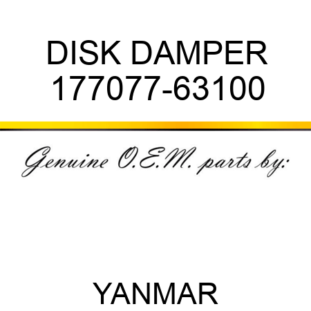 DISK, DAMPER 177077-63100