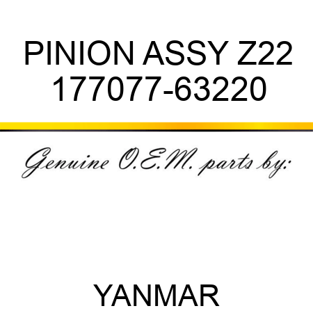 PINION ASSY, Z22 177077-63220