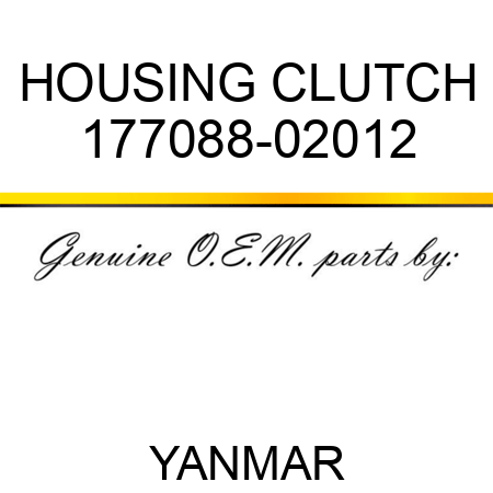 HOUSING, CLUTCH 177088-02012