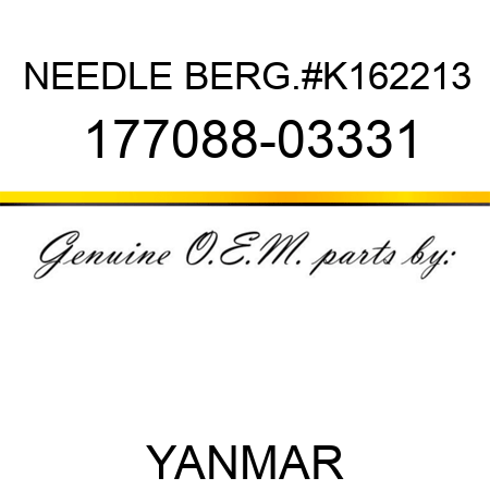 NEEDLE BERG.#K162213 177088-03331