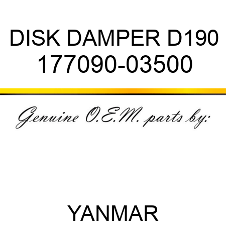 DISK, DAMPER D190 177090-03500
