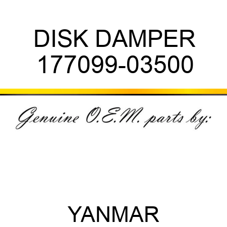 DISK, DAMPER 177099-03500