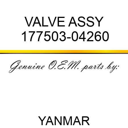 VALVE ASSY 177503-04260