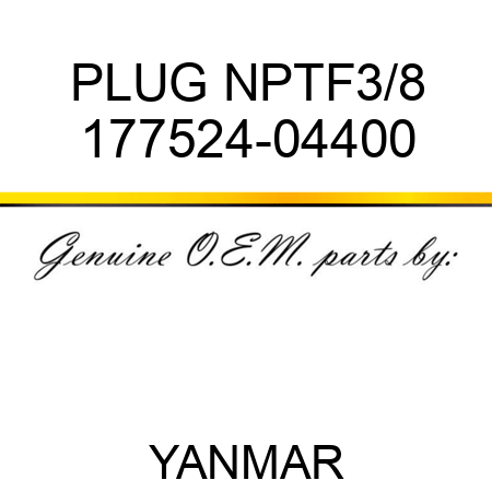 PLUG, NPTF3/8 177524-04400