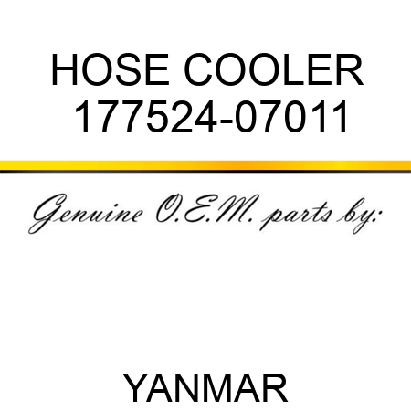 HOSE, COOLER 177524-07011