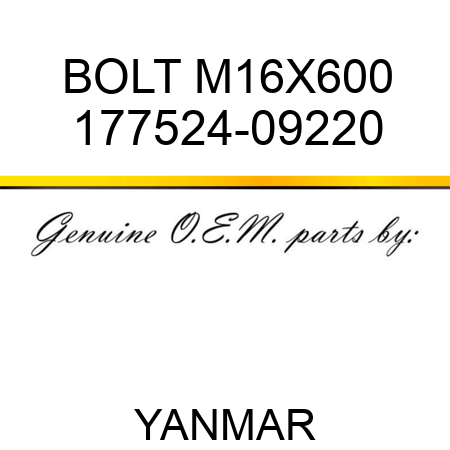 BOLT, M16X600 177524-09220