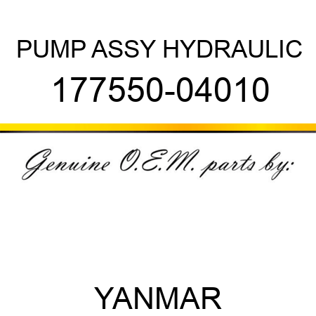 PUMP ASSY, HYDRAULIC 177550-04010