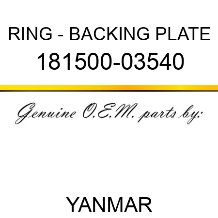 RING - BACKING PLATE 181500-03540