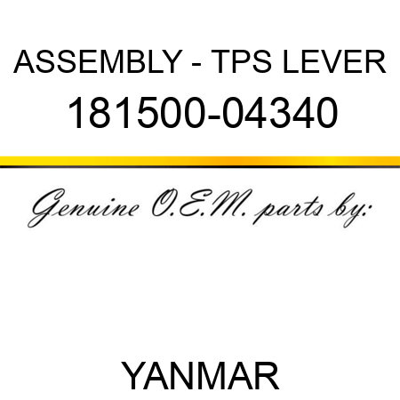 ASSEMBLY - TPS LEVER 181500-04340