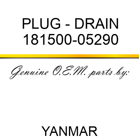PLUG - DRAIN 181500-05290
