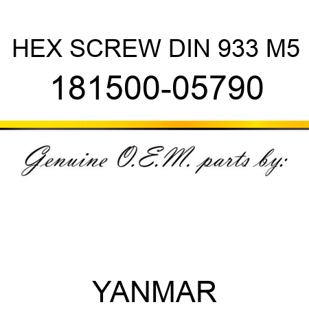 HEX SCREW DIN 933 M5 181500-05790